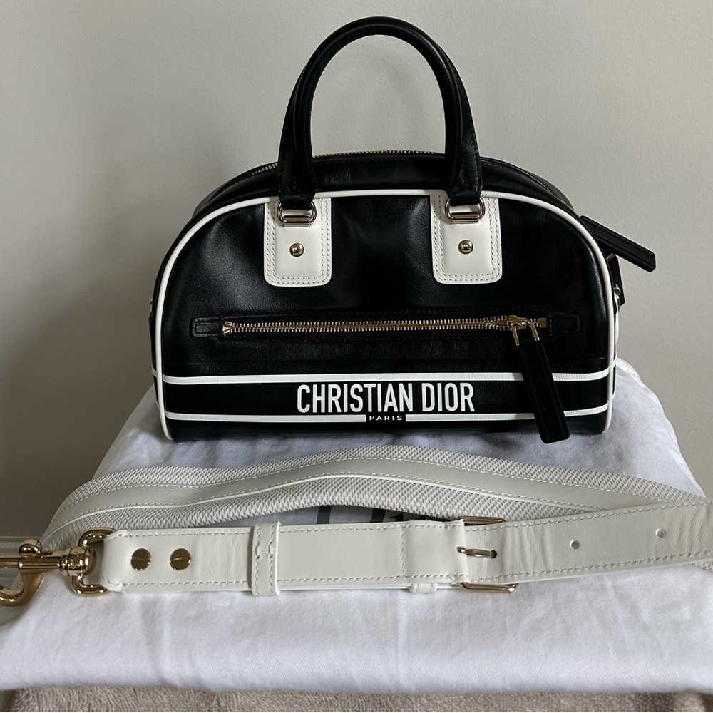 Christian Dior Small Bowling Ball Bag white/Navy - Picture 11 of 16